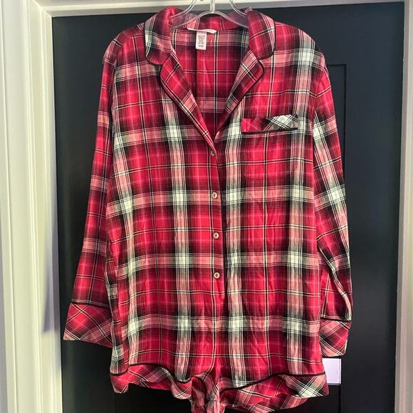 NWOT Victoria’s Secret plaid 1 pc sleep romper  Size Small - Picture 5 of 6